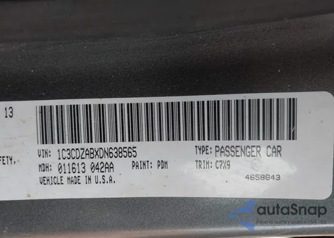 2013 Dodge Avenger Se z USA, uszkodzony, nr VIN 1C3CDZABXDN638565